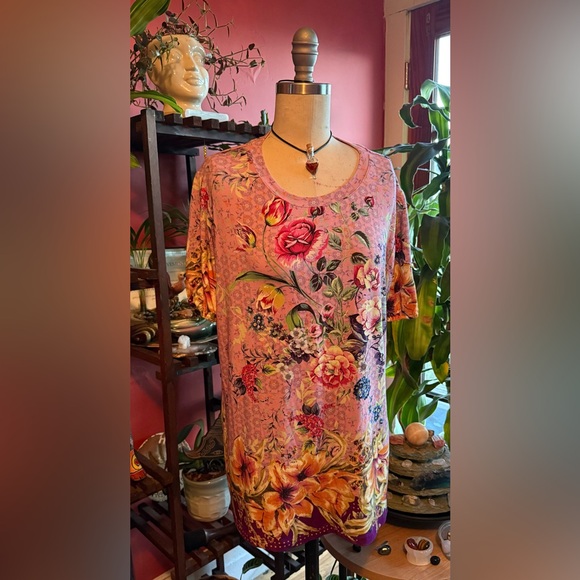 Johnny Was Tops - Johnny Was Floral Pink Top